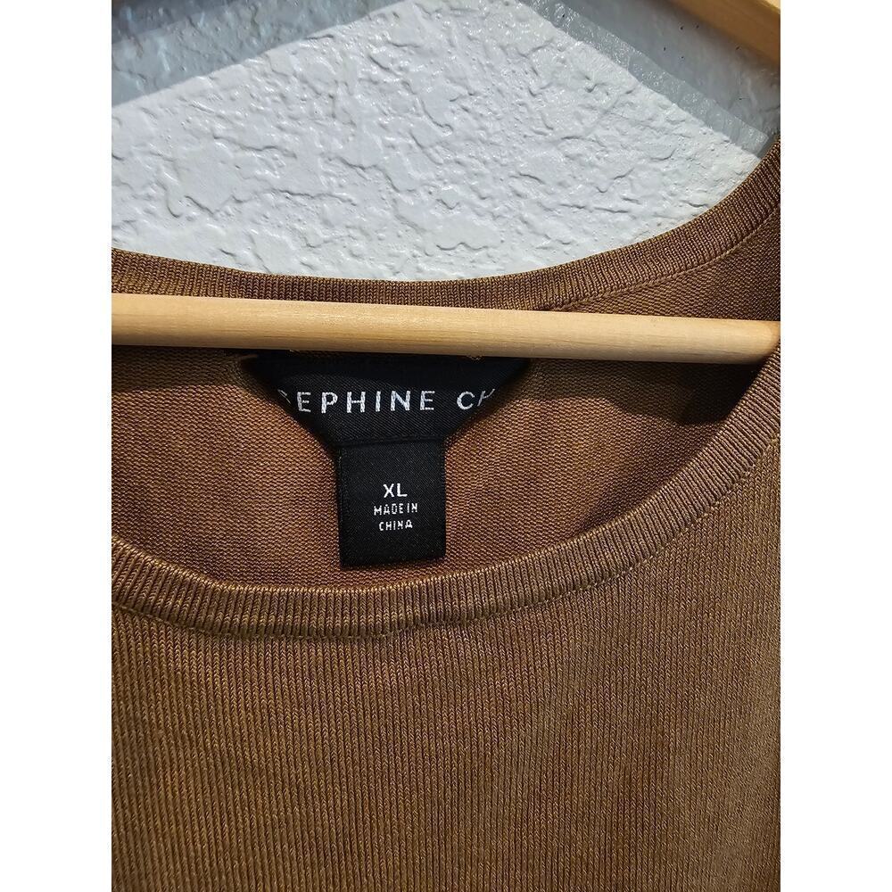 Josephine chaus Brown blouse sweater vest top sz xl - Picture 2 of 3